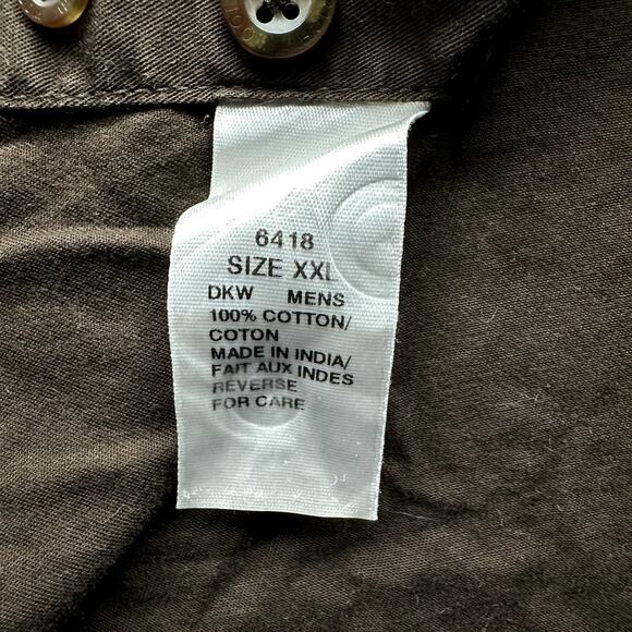 Woolrich Cotton Twill Long Sleeve Shirt Men XXL Pocket Roll-Tab Button Down 6418 - Picture 9 of 11